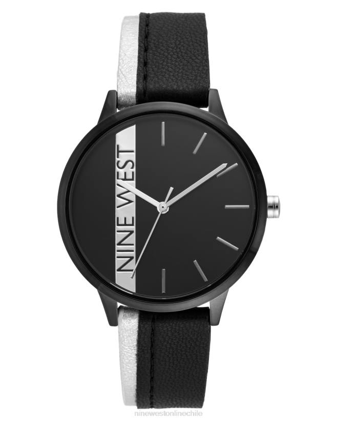 Nine West reloj con correa en contraste 2Z2T2887 tono plateado y negro Nine West sandals
