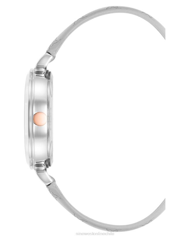 Nine West reloj con correa estampada y logo 2Z2T2877 gris Nine West chile carteras