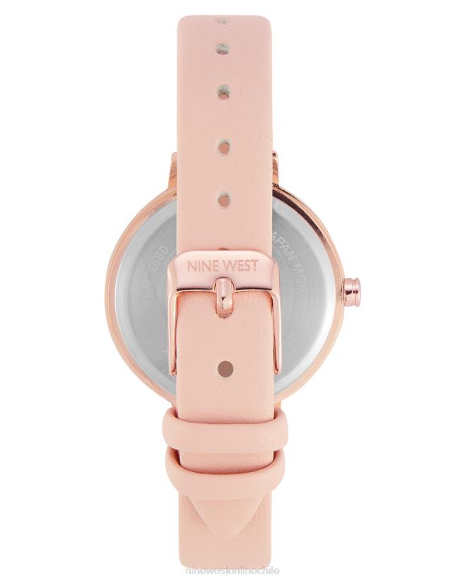 Nine West reloj con correa lisa y esfera floral 2Z2T2879 rosa Nine West cartera negra