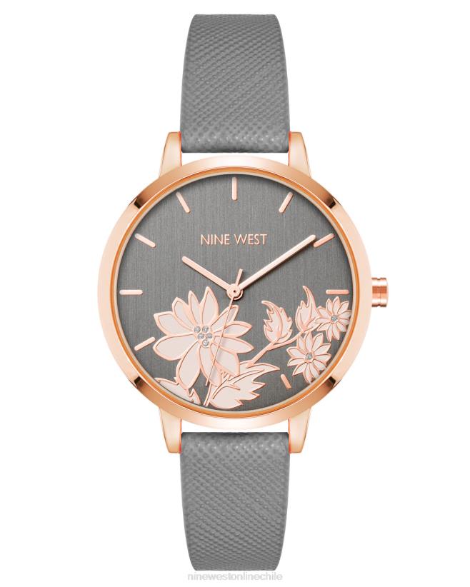 Nine West reloj con correa saffiano y esfera floral 2Z2T2884 gris Nine West chile outlet