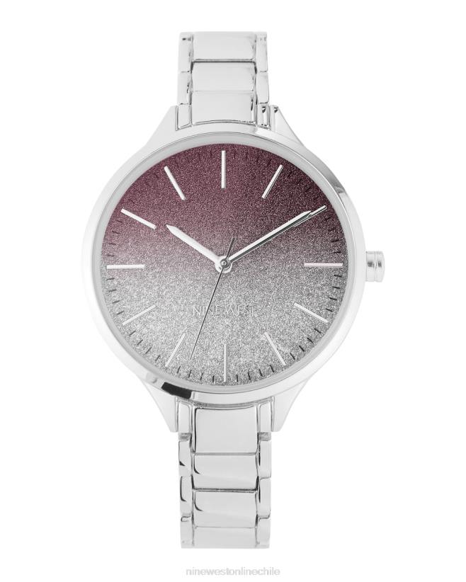 Nine West reloj con esfera degradada y purpurina 2Z2T2878 tono plateado Nine West chile outlet