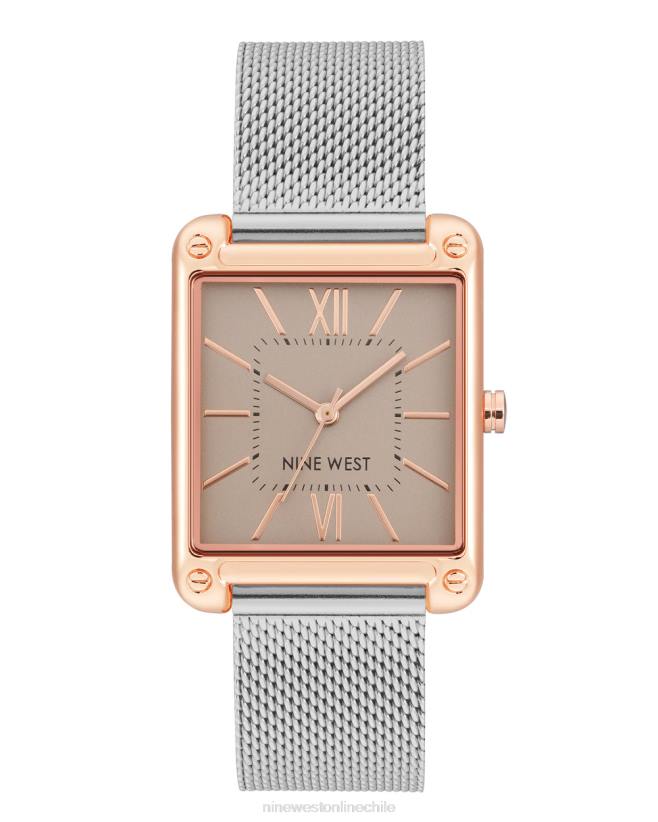 Nine West reloj con pulsera de malla y caja rectangular 2Z2T2862 tono plateado Nine West shoes