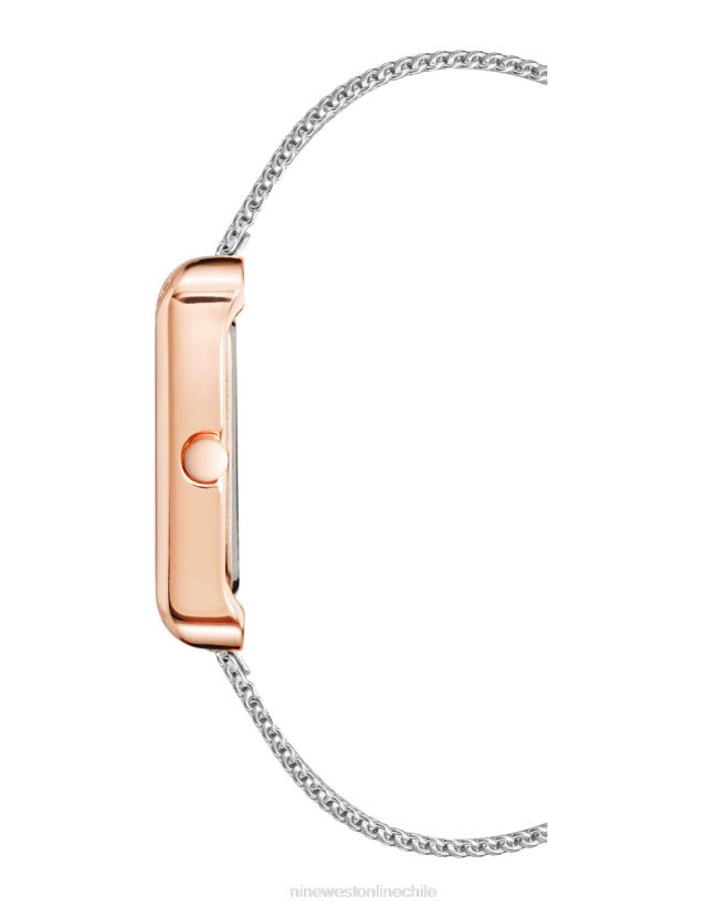 Nine West reloj con pulsera de malla y caja rectangular 2Z2T2862 tono plateado Nine West shoes