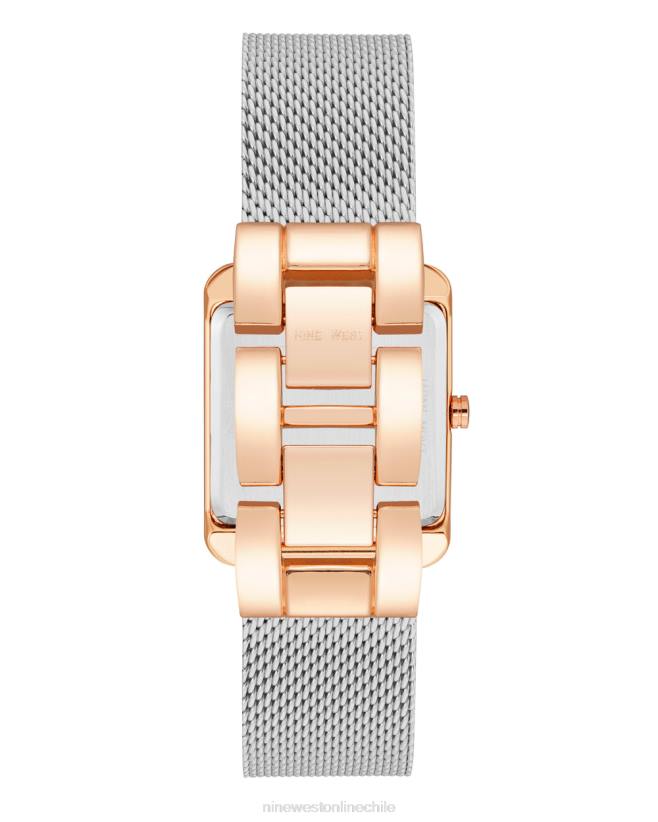 Nine West reloj con pulsera de malla y caja rectangular 2Z2T2862 tono plateado Nine West shoes