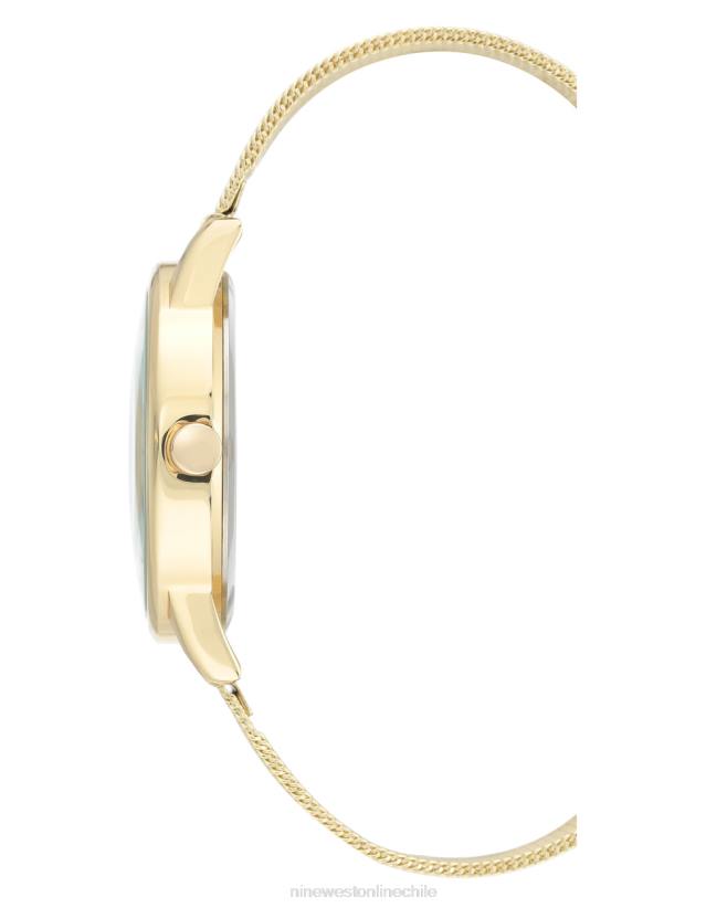 Nine West reloj con pulsera de malla y esfera floral 2Z2T2894 tono dorado Nine West zapatillas chile