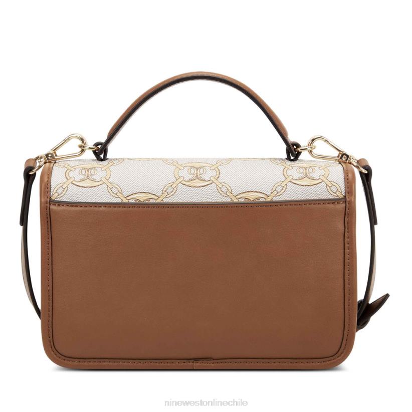 Nine West solapa cruzada esmeril 2Z2T2566 logotipo dorado/bronceado silla de montar Nine West cartera negra