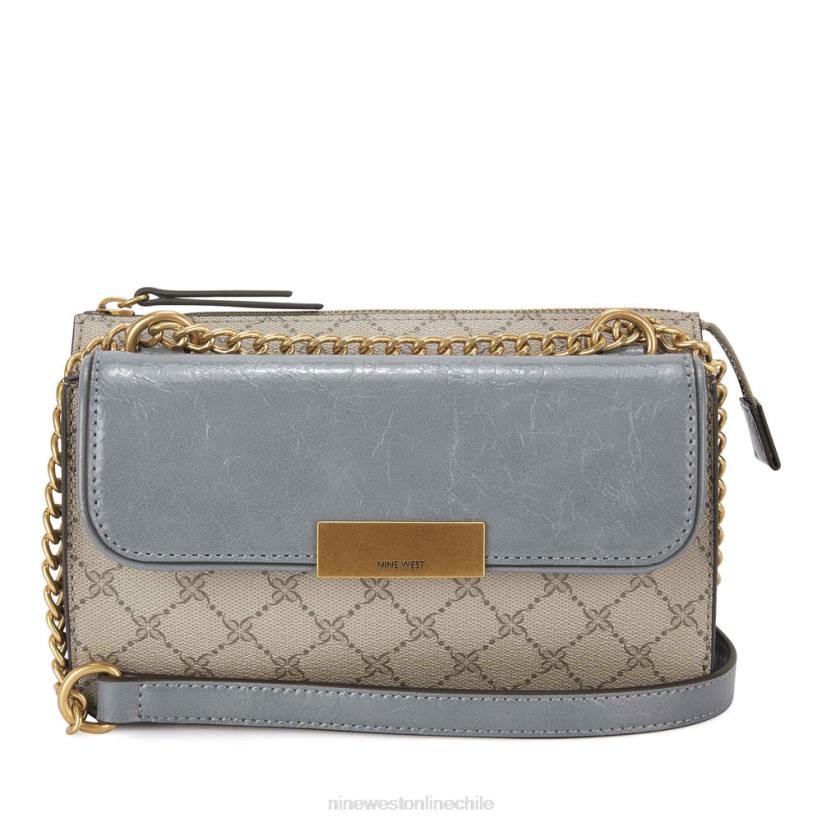 Nine West susan cnvrtble xbdy cremallera superior 2Z2T2591 logotipo beige/pizarra Nine West cartera negra