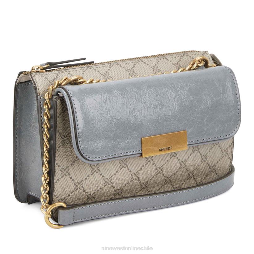 Nine West susan cnvrtble xbdy cremallera superior 2Z2T2591 logotipo beige/pizarra Nine West cartera negra