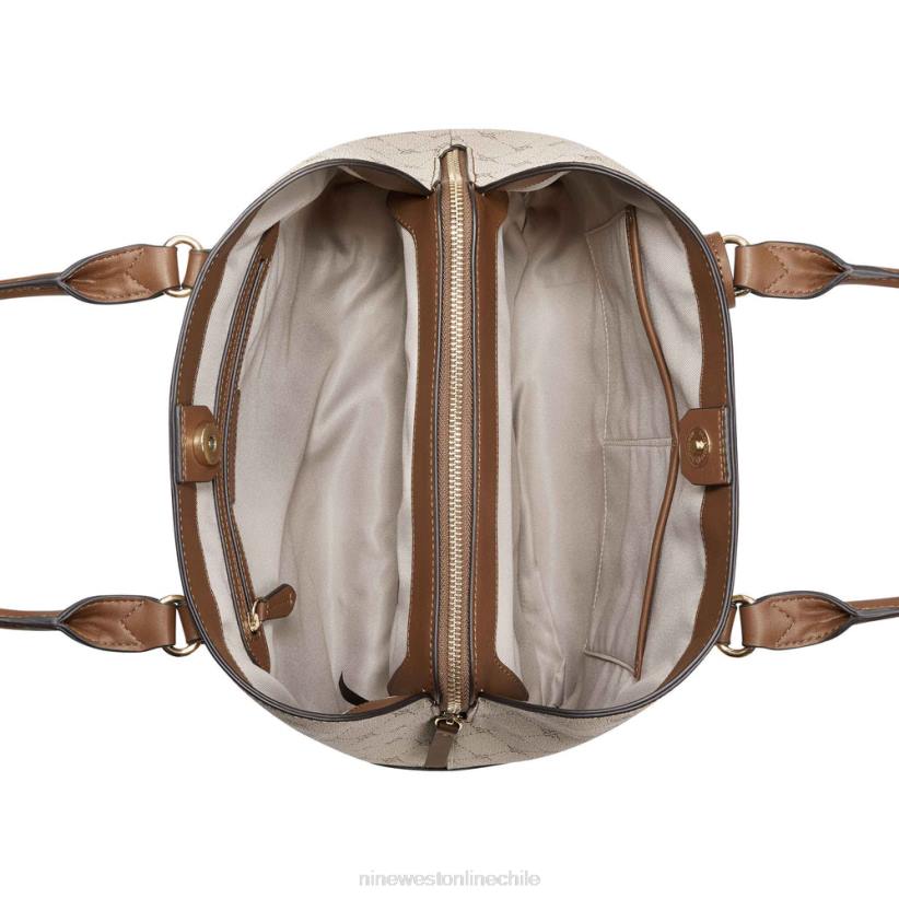 Nine West bolso de mano brooklyn jet set 2Z2T2784 logotipo de coñac caqui Nine West shoes