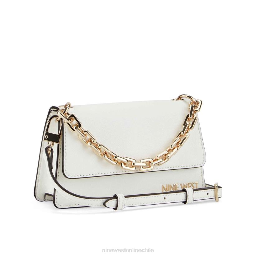 Nine West mini bandolera anais con solapa 2Z2T2416 blanco óptico Nine West cartera negra
