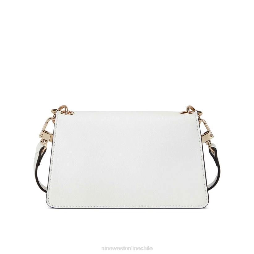 Nine West mini bandolera anais con solapa 2Z2T2416 blanco óptico Nine West cartera negra