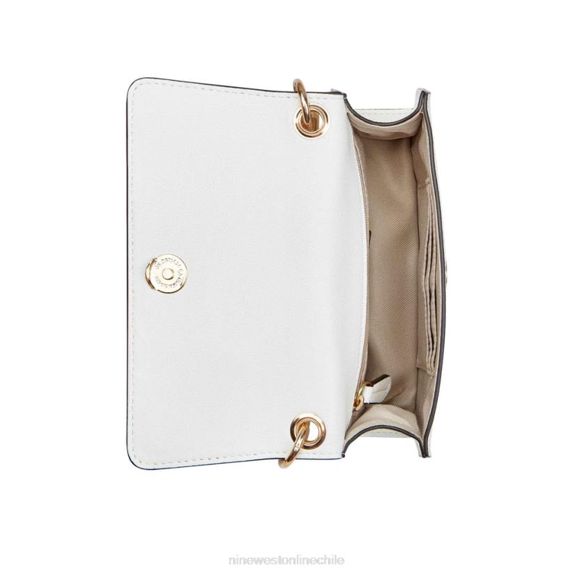 Nine West mini bandolera anais con solapa 2Z2T2416 blanco óptico Nine West cartera negra