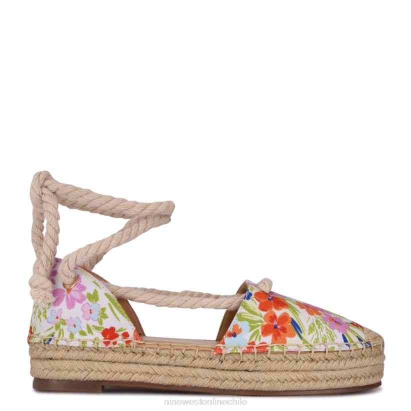Nine West alpargatas planas con envoltura en el tobillo meaks 2Z2T979 estampado floral blanco Nine West zapatillas chile