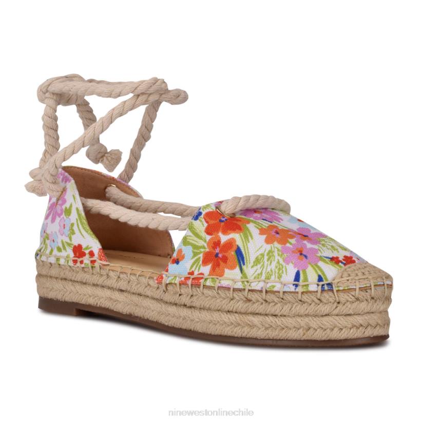 Nine West alpargatas planas con envoltura en el tobillo meaks 2Z2T979 estampado floral blanco Nine West zapatillas chile
