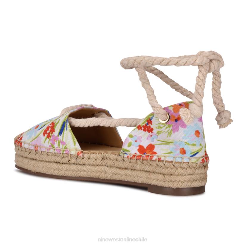 Nine West alpargatas planas con envoltura en el tobillo meaks 2Z2T979 estampado floral blanco Nine West zapatillas chile