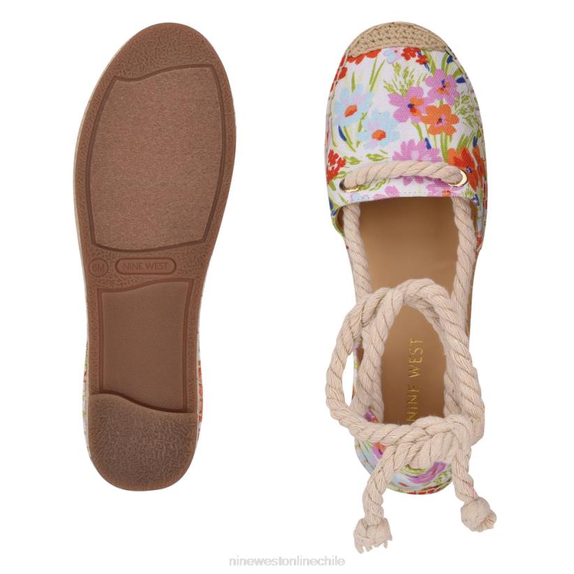 Nine West alpargatas planas con envoltura en el tobillo meaks 2Z2T979 estampado floral blanco Nine West zapatillas chile