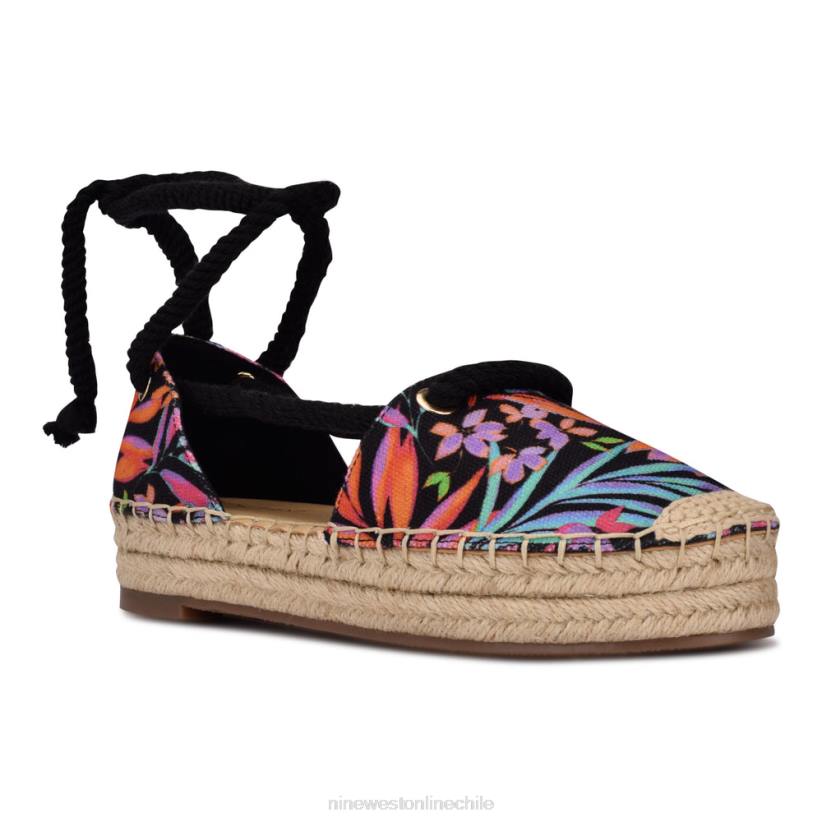 Nine West alpargatas planas con envoltura en el tobillo meaks 2Z2T980 negro multifloral Nine West chile carteras