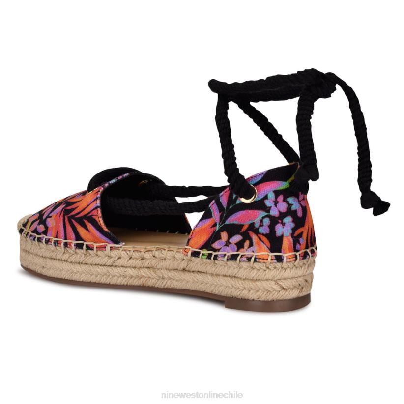 Nine West alpargatas planas con envoltura en el tobillo meaks 2Z2T980 negro multifloral Nine West chile carteras