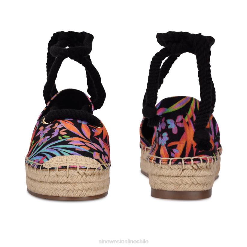 Nine West alpargatas planas con envoltura en el tobillo meaks 2Z2T980 negro multifloral Nine West chile carteras