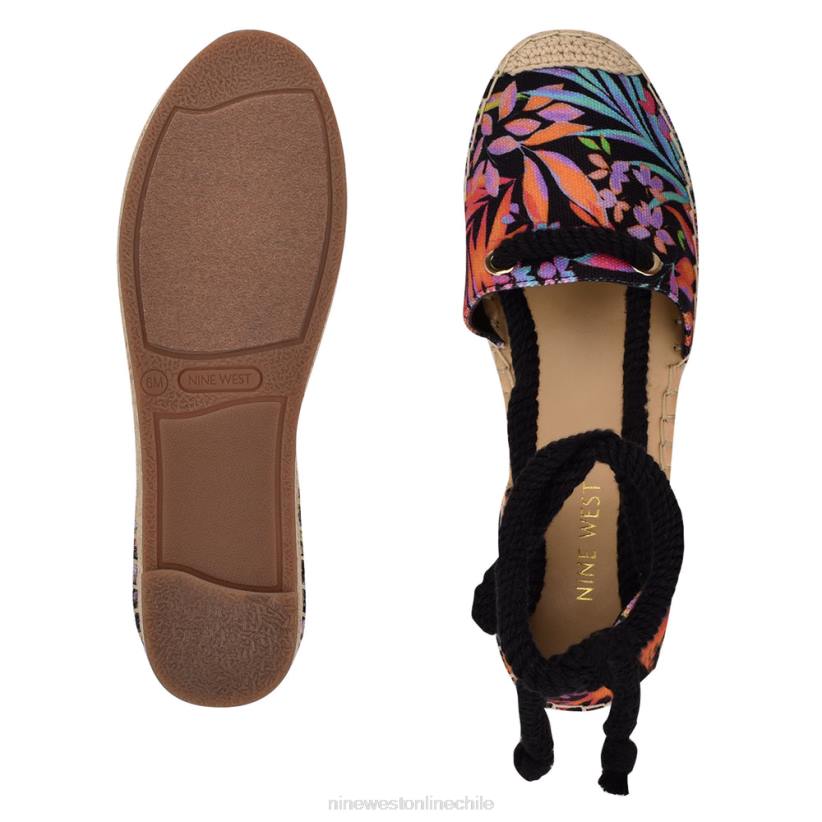 Nine West alpargatas planas con envoltura en el tobillo meaks 2Z2T980 negro multifloral Nine West chile carteras