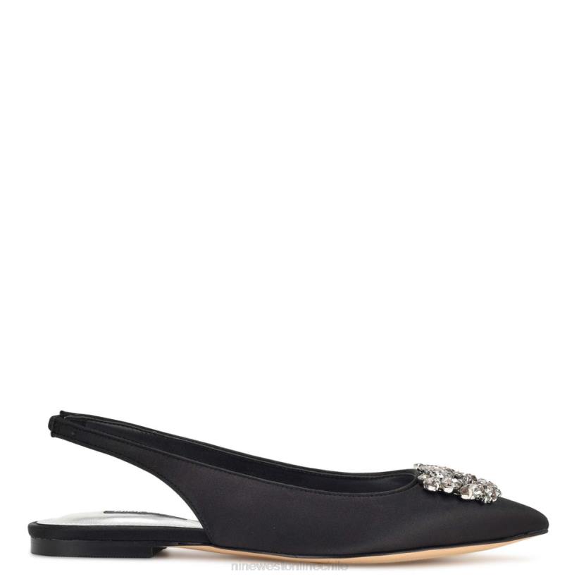 Nine West zapatos planos con tira trasera y brillantes 2Z2T1786 cristal satinado negro Nine West cartera negra
