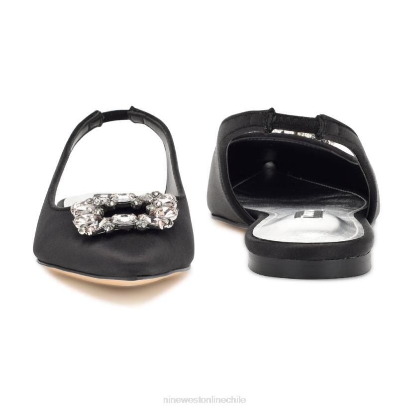 Nine West zapatos planos con tira trasera y brillantes 2Z2T1786 cristal satinado negro Nine West cartera negra