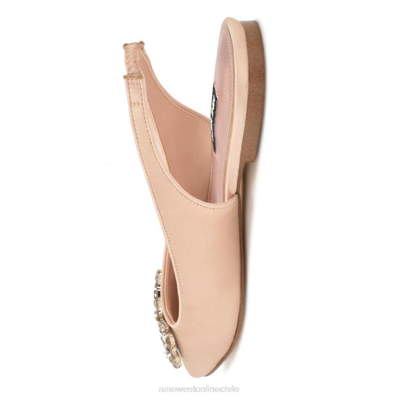 Nine West zapatos planos con tira trasera y brillantes 2Z2T2307 cristal satinado desnudo Nine West chile outlet