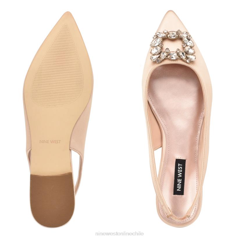 Nine West zapatos planos con tira trasera y brillantes 2Z2T2307 cristal satinado desnudo Nine West chile outlet