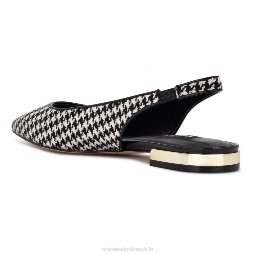 Nine West zapatos planos con tira trasera y puntera puntiaguda lucee 2Z2T2149 pata de gallo blanco/negro Nine West zapatillas chile