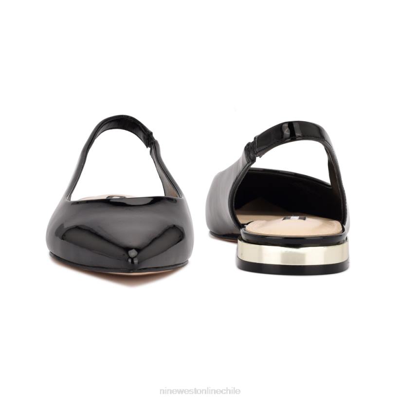 Nine West zapatos planos con tira trasera y puntera puntiaguda lucee 2Z2T2221 charol negro Nine West zapatillas chile