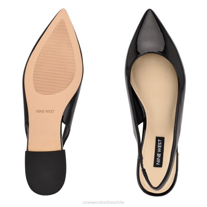 Nine West zapatos planos con tira trasera y puntera puntiaguda lucee 2Z2T2221 charol negro Nine West zapatillas chile