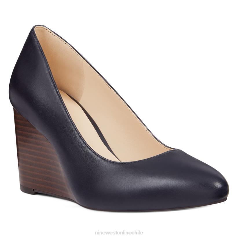 Nine West cuñas jazzin con punta almendra 2Z2T2373 cuero azul marino Nine West chile outlet