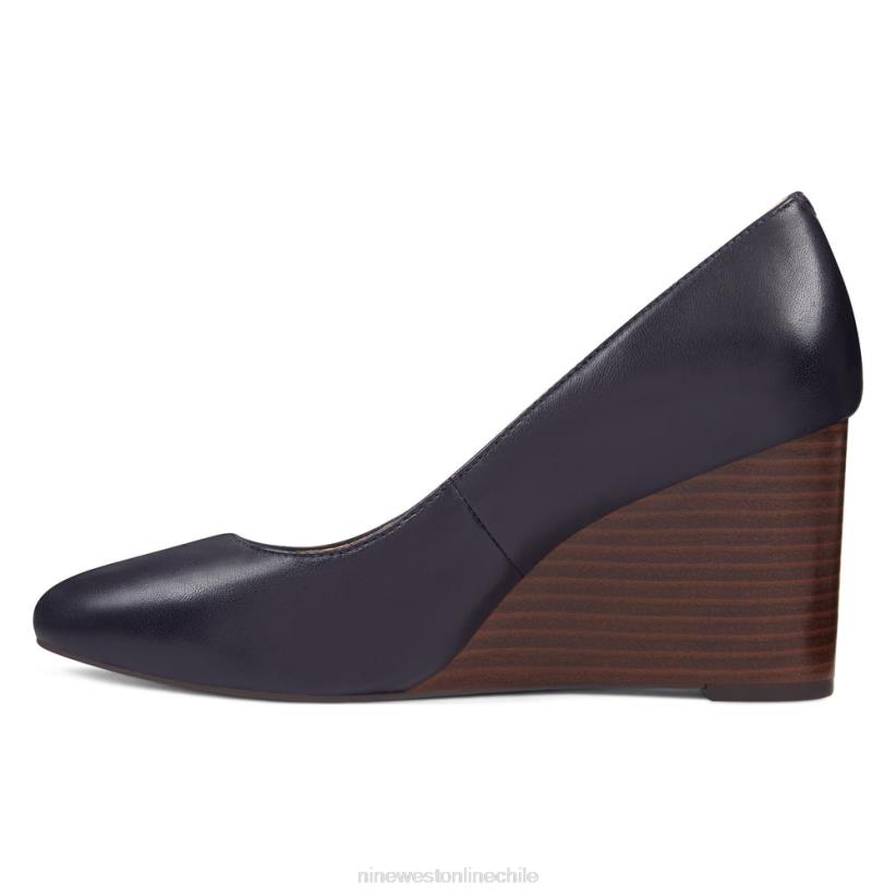 Nine West cuñas jazzin con punta almendra 2Z2T2373 cuero azul marino Nine West chile outlet