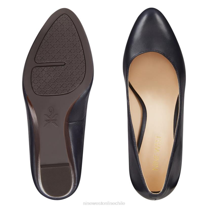 Nine West cuñas jazzin con punta almendra 2Z2T2373 cuero azul marino Nine West chile outlet