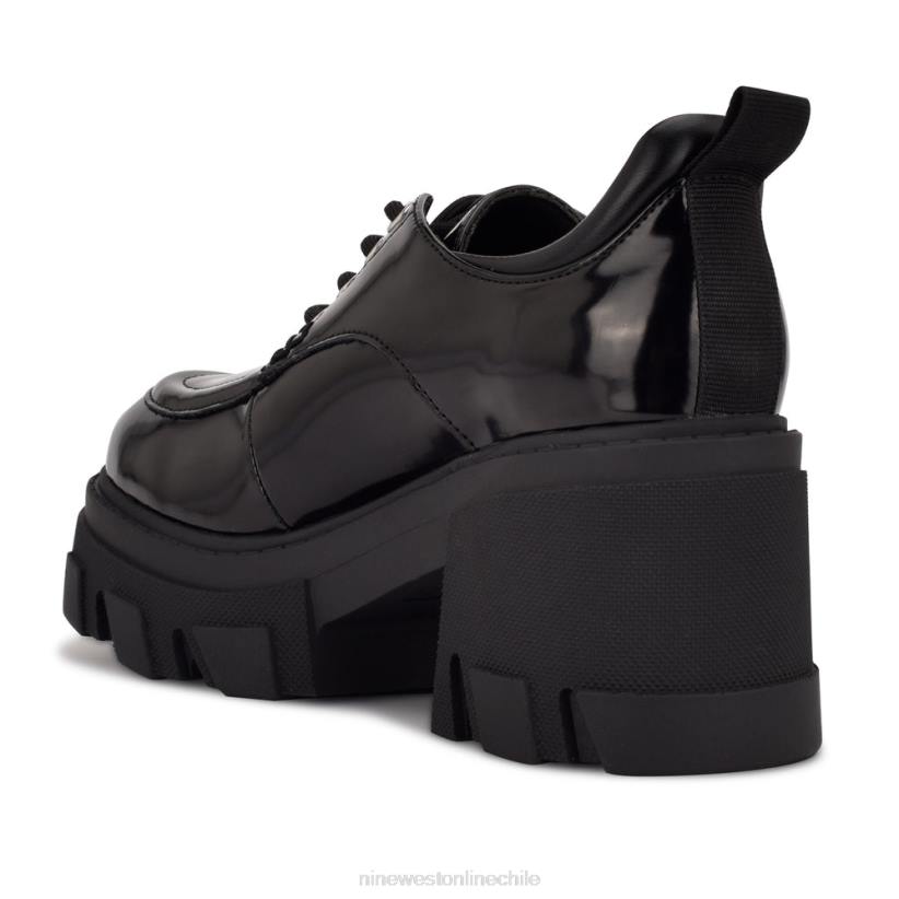 Nine West daniel tacón suela dentada oxford 2Z2T2318 charol negro Nine West chile carteras