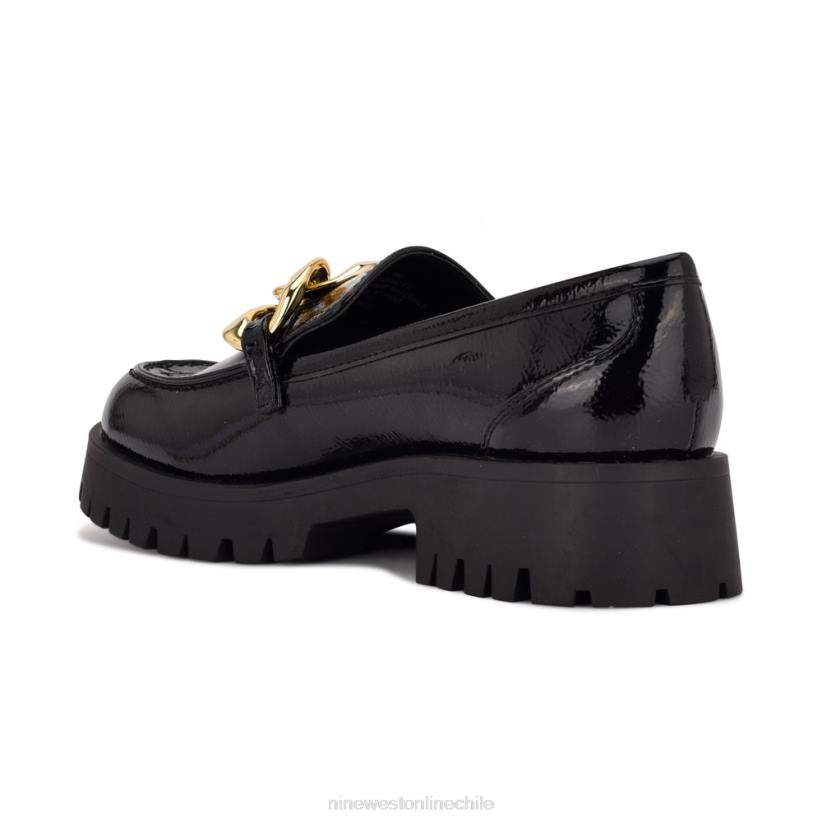 Nine West mocasines Gracy con suela dentada 2Z2T2219 charol negro Nine West shoes