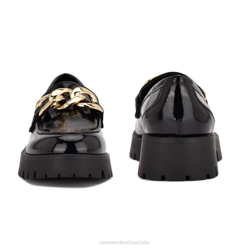 Nine West mocasines Gracy con suela dentada 2Z2T2322 charol negro Nine West sandals