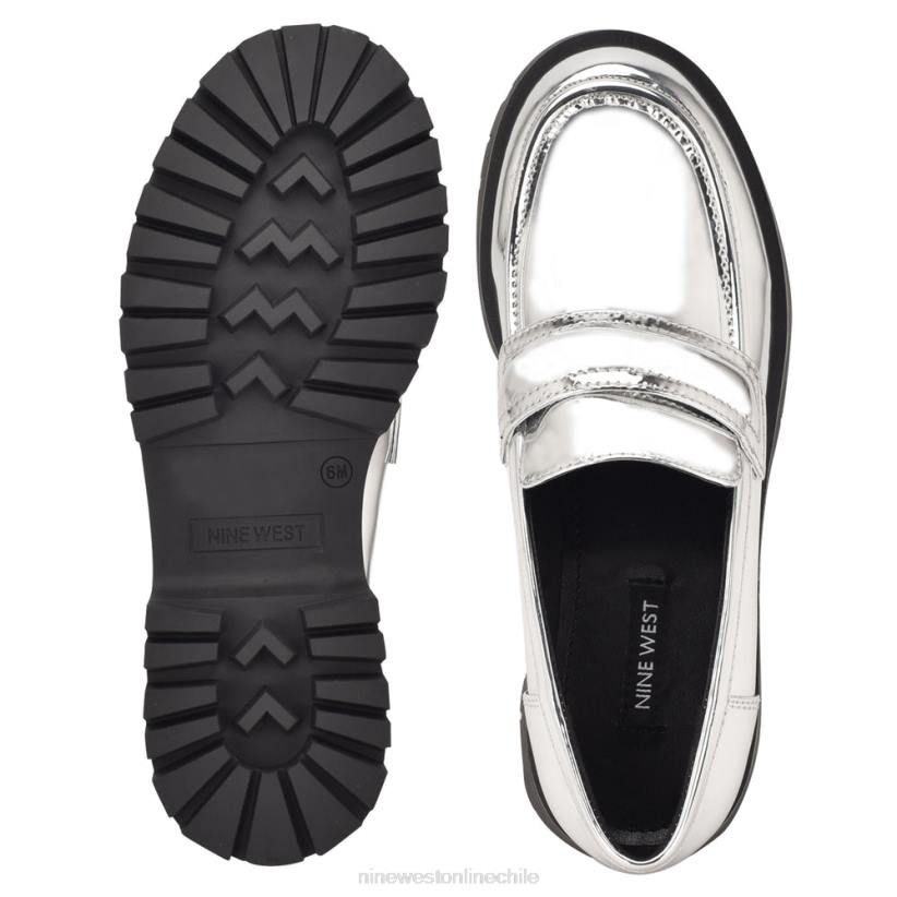 Nine West mocasines garren con suela dentada 2Z2T2293 plata Nine West zapatillas chile