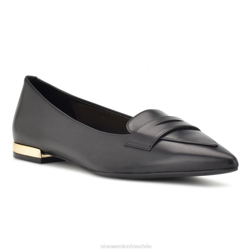 Nine West mocasines lallin con puntera puntiaguda 2Z2T2101 cuero negro Nine West zapatillas chile
