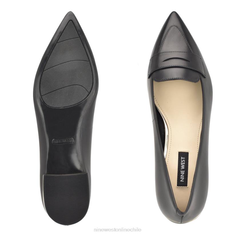 Nine West mocasines lallin con puntera puntiaguda 2Z2T2295 cuero negro Nine West chile outlet