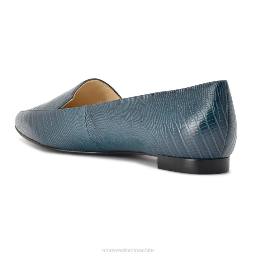 Nine West pisos para fumadores abay 2Z2T2117 estampado de lagarto verde azulado Nine West shoes