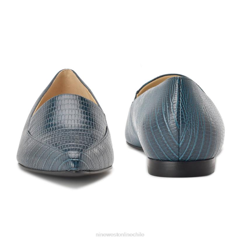Nine West pisos para fumadores abay 2Z2T2117 estampado de lagarto verde azulado Nine West shoes