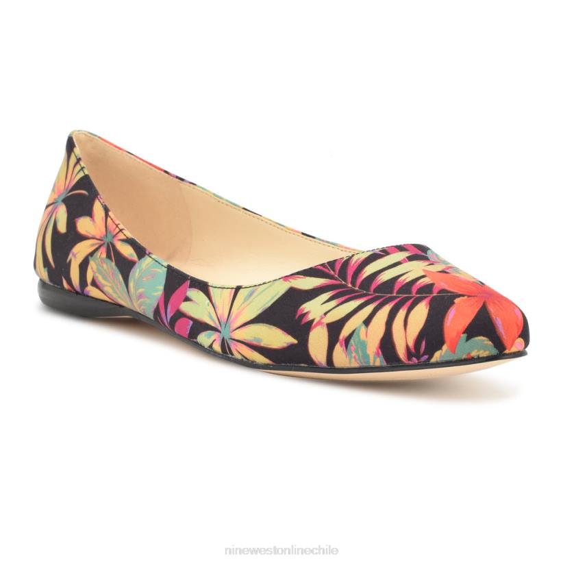 Nine West zapatos planos con punta de almendra 2Z2T2096 floral multitropical negro Nine West chile carteras