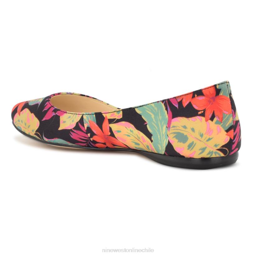 Nine West zapatos planos con punta de almendra 2Z2T2096 floral multitropical negro Nine West chile carteras