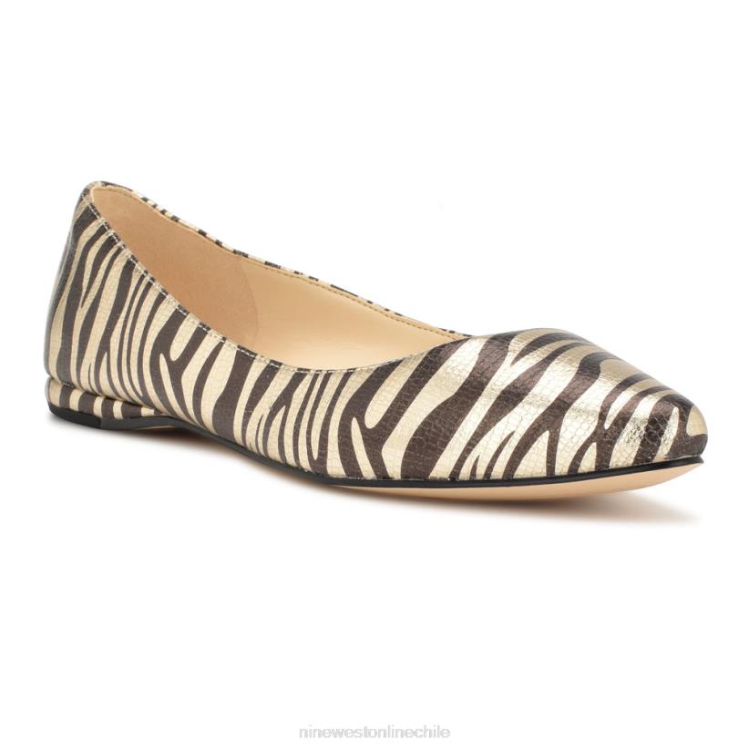 Nine West zapatos planos con punta de almendra 2Z2T2273 estampado de cebra platino Nine West shoes
