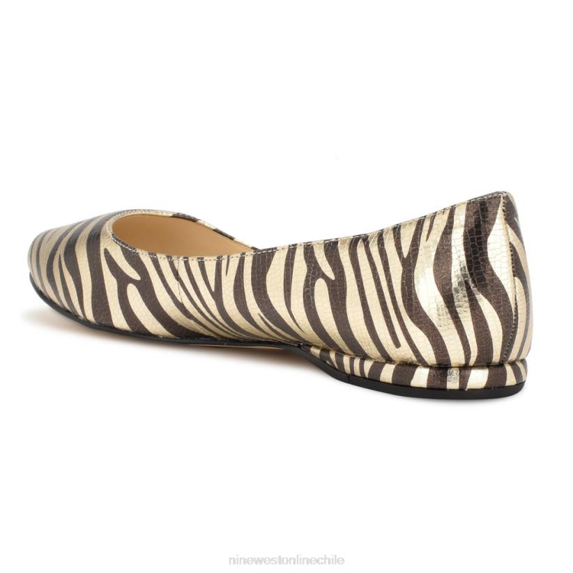 Nine West zapatos planos con punta de almendra 2Z2T2273 estampado de cebra platino Nine West shoes