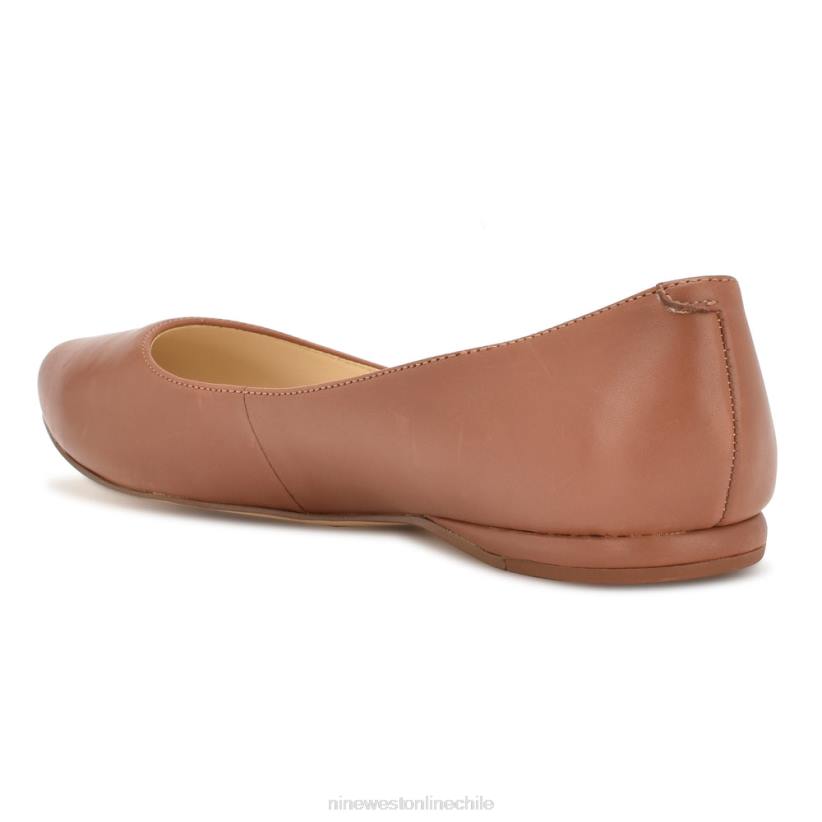 Nine West zapatos planos con punta de almendra 2Z2T2274 cuero marrón nuez Nine West sandals