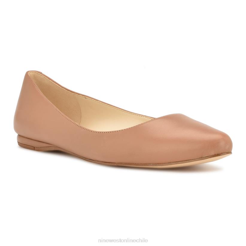 Nine West zapatos planos con punta de almendra 2Z2T2275 cuero tostado claro Nine West zapatillas chile