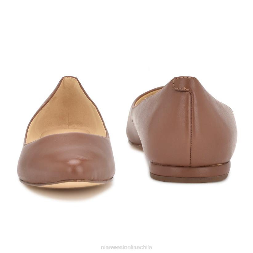 Nine West zapatos planos con punta de almendra 2Z2T2276 cuero bronceado oscuro Nine West chile carteras