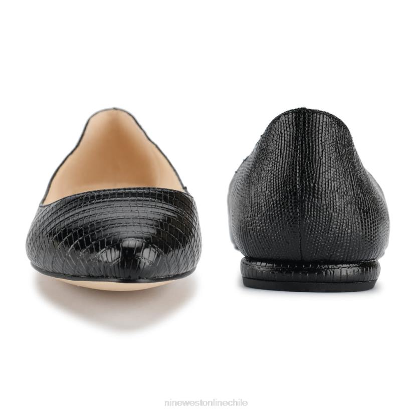 Nine West zapatos planos con punta de almendra 2Z2T2288 estampado de lagarto negro Nine West chile carteras